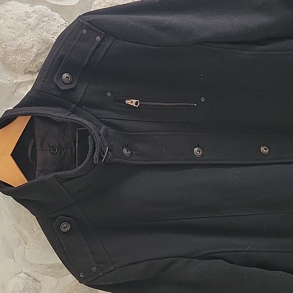 RW&CO. Men's Black Wool Coat - Picture 2 of 6